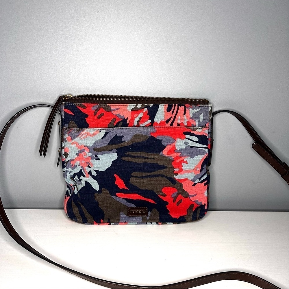 Fossil Jenna Floral crossbody purse bag canvas